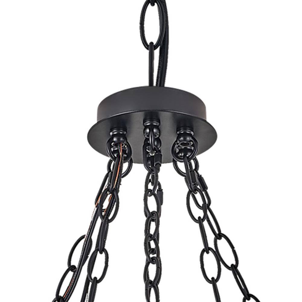 Vanity Art Cannes 18-Light Darkwood/Black Wagon Wheel Chandelier