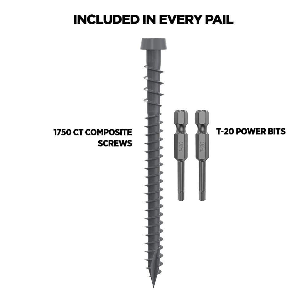 CAMO #10 2-1/2 in. Dark Gray Star Drive Trim-Head Composite Deck Screw (1750-Count)