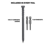 CAMO #10 2-1/2 in. Dark Gray Star Drive Trim-Head Composite Deck Screw (1750-Count)