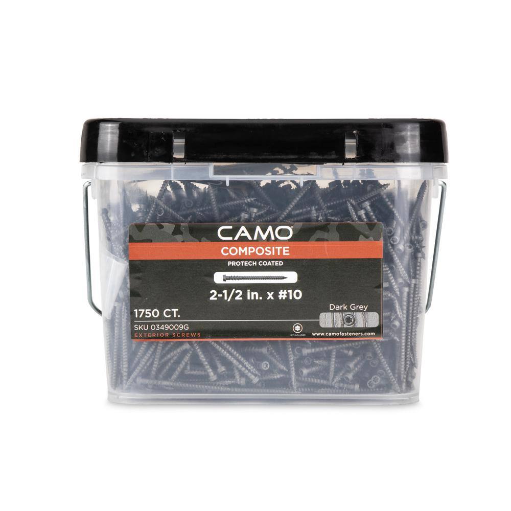 CAMO #10 2-1/2 in. Dark Gray Star Drive Trim-Head Composite Deck Screw (1750-Count)