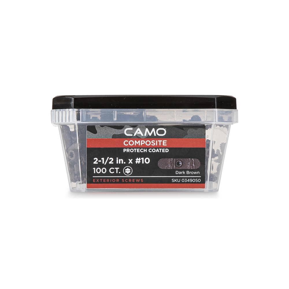 CAMO #10 2-1/2 in. Dark Brown Star Drive Trim-Head Composite Deck Screw (100-Count)