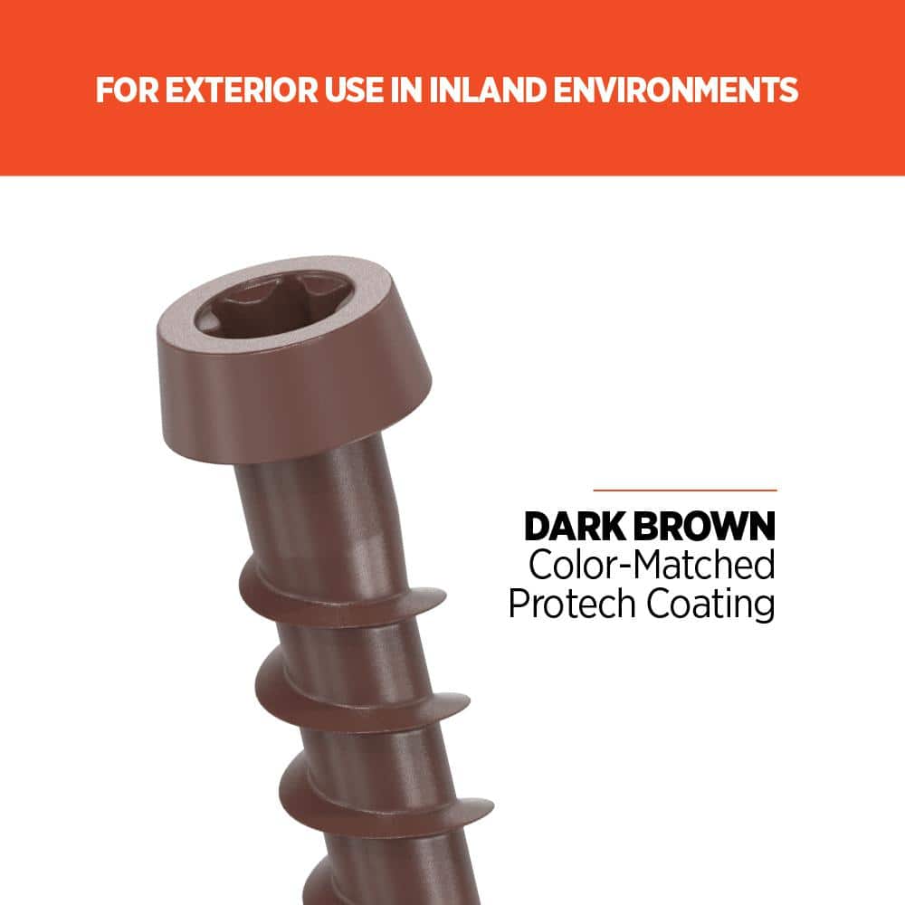 CAMO #10 2-1/2 in. Dark Brown Star Drive Trim-Head Composite Deck Screw (100-Count)