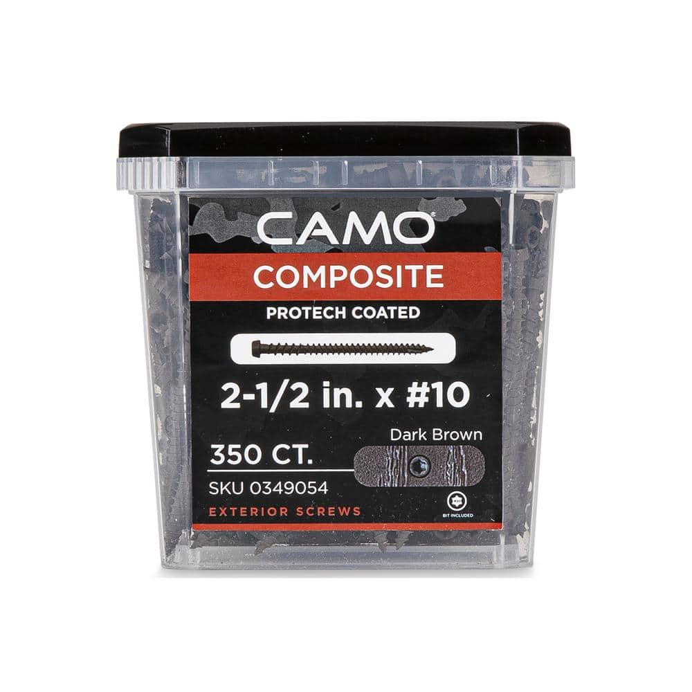 CAMO #10 2-1/2 in. Dark Brown Star Drive Trim-Head Composite Deck Screw (350-Count)