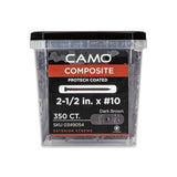 CAMO #10 2-1/2 in. Dark Brown Star Drive Trim-Head Composite Deck Screw (350-Count)