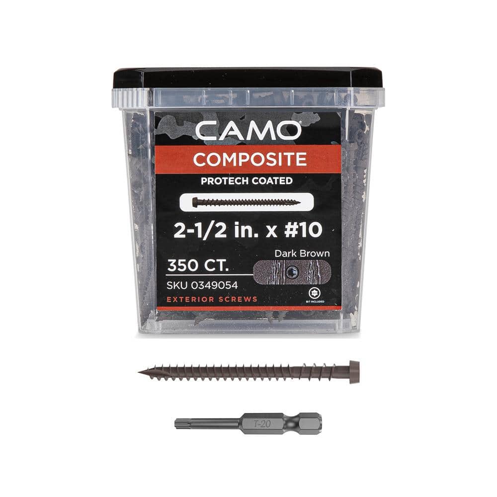 CAMO #10 2-1/2 in. Dark Brown Star Drive Trim-Head Composite Deck Screw (350-Count)