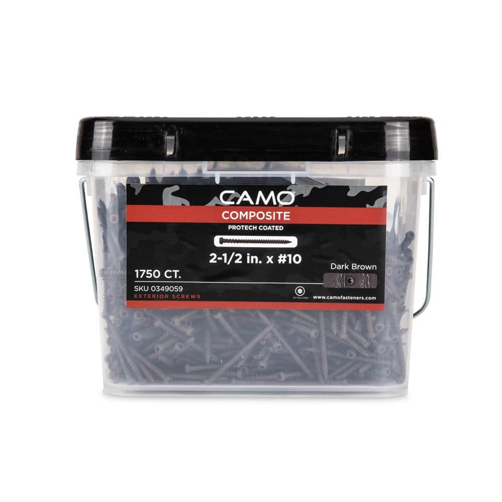 CAMO #10 2-1/2 in. Dark Brown Star Drive Trim-Head Composite Deck Screw (1750-Count)