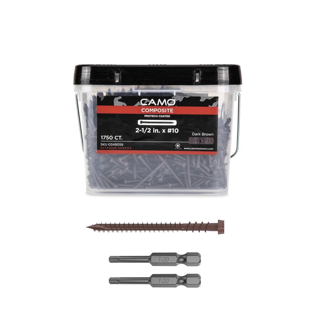 CAMO #10 2-1/2 in. Dark Brown Star Drive Trim-Head Composite Deck Screw (1750-Count)