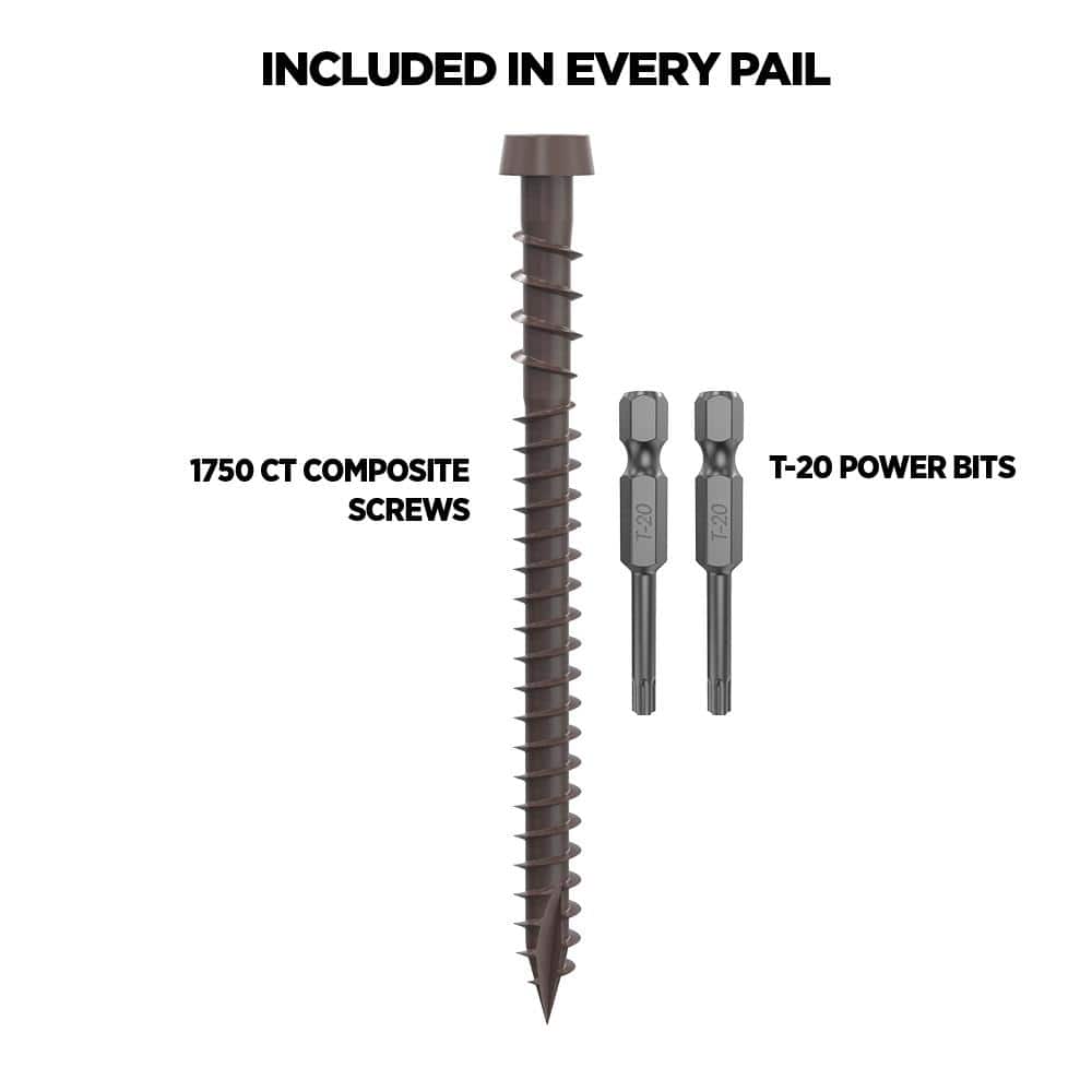 CAMO #10 2-1/2 in. Dark Brown Star Drive Trim-Head Composite Deck Screw (1750-Count)