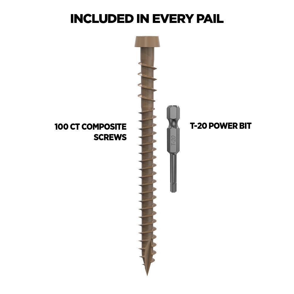 CAMO #10 2-1/2 in. Tan Star Drive Trim-Head Composite Deck Screw (100-Count)