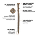 CAMO #10 2-1/2 in. Tan Star Drive Trim-Head Composite Deck Screw (350-Count)
