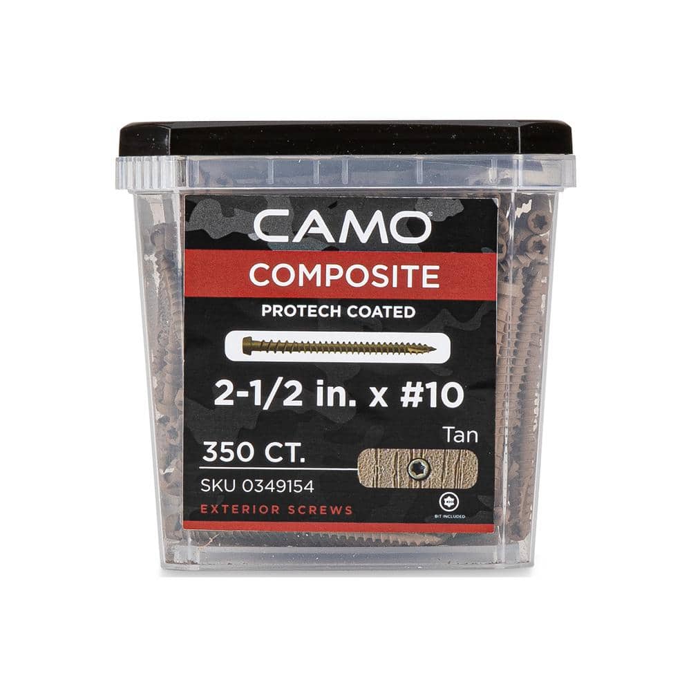 CAMO #10 2-1/2 in. Tan Star Drive Trim-Head Composite Deck Screw (350-Count)