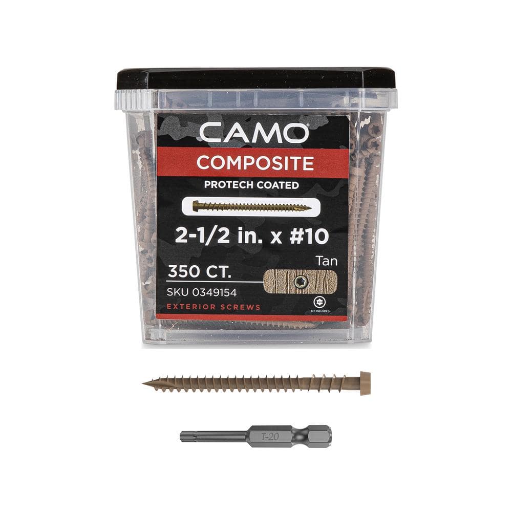 CAMO #10 2-1/2 in. Tan Star Drive Trim-Head Composite Deck Screw (350-Count)
