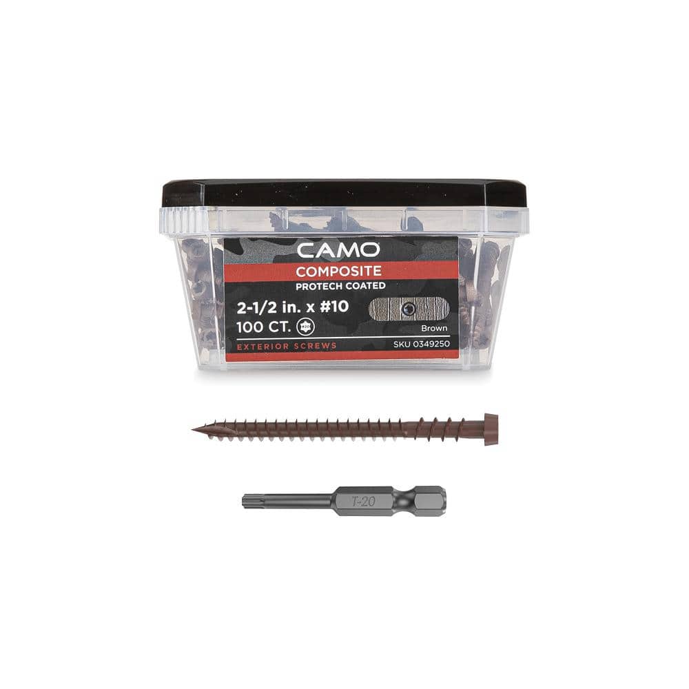 CAMO #10 2-1/2 in. Brown Star Drive Trim-Head Composite Deck Screw (100-Count)