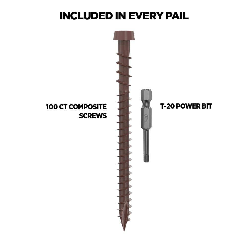 CAMO #10 2-1/2 in. Brown Star Drive Trim-Head Composite Deck Screw (100-Count)