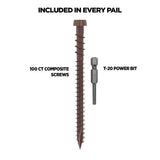 CAMO #10 2-1/2 in. Brown Star Drive Trim-Head Composite Deck Screw (100-Count)
