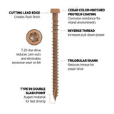 CAMO #10 2-1/2 in. Cedar Star Drive Trim-Head Composite Deck Screw (100-Count)