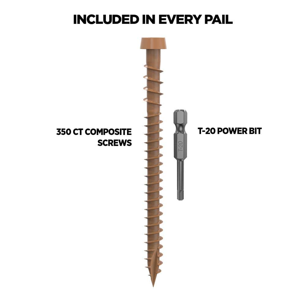 CAMO #10 2-1/2 in. Cedar Star Drive Trim-Head Composite Deck Screw (350-Count)