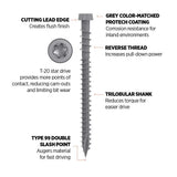 CAMO #10 2-1/2 in. Gray Star Drive Trim-Head Composite Deck Screw (350-Count)