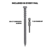 CAMO #10 2-1/2 in. Gray Star Drive Trim-Head Composite Deck Screw (350-Count)
