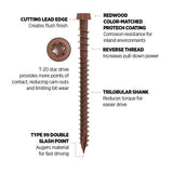 CAMO #10 2-1/2 in. Redwood Star Drive Trim-Head Composite Deck Screw (100-Count)