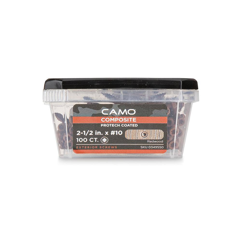 CAMO #10 2-1/2 in. Redwood Star Drive Trim-Head Composite Deck Screw (100-Count)