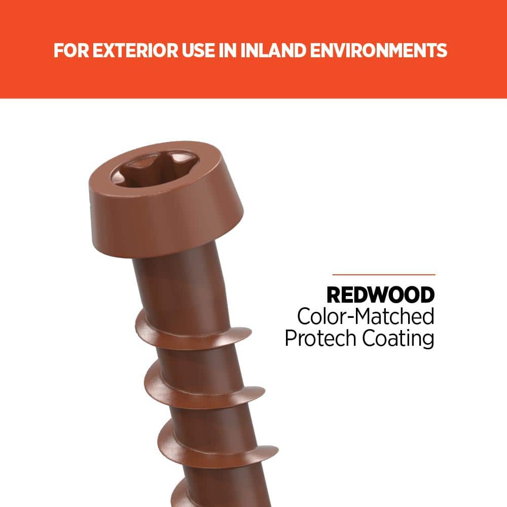 CAMO #10 2-1/2 in. Redwood Star Drive Trim-Head Composite Deck Screw (100-Count)