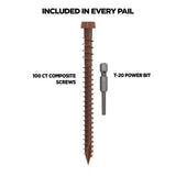 CAMO #10 2-1/2 in. Redwood Star Drive Trim-Head Composite Deck Screw (100-Count)