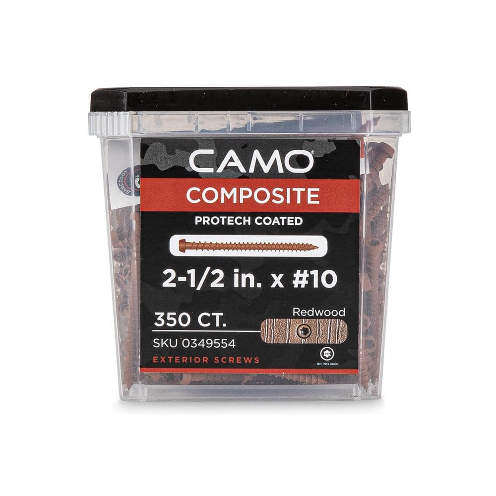 CAMO #10 2-1/2 in. Redwood Star Drive Trim-Head Composite Deck Screw (350-Count)