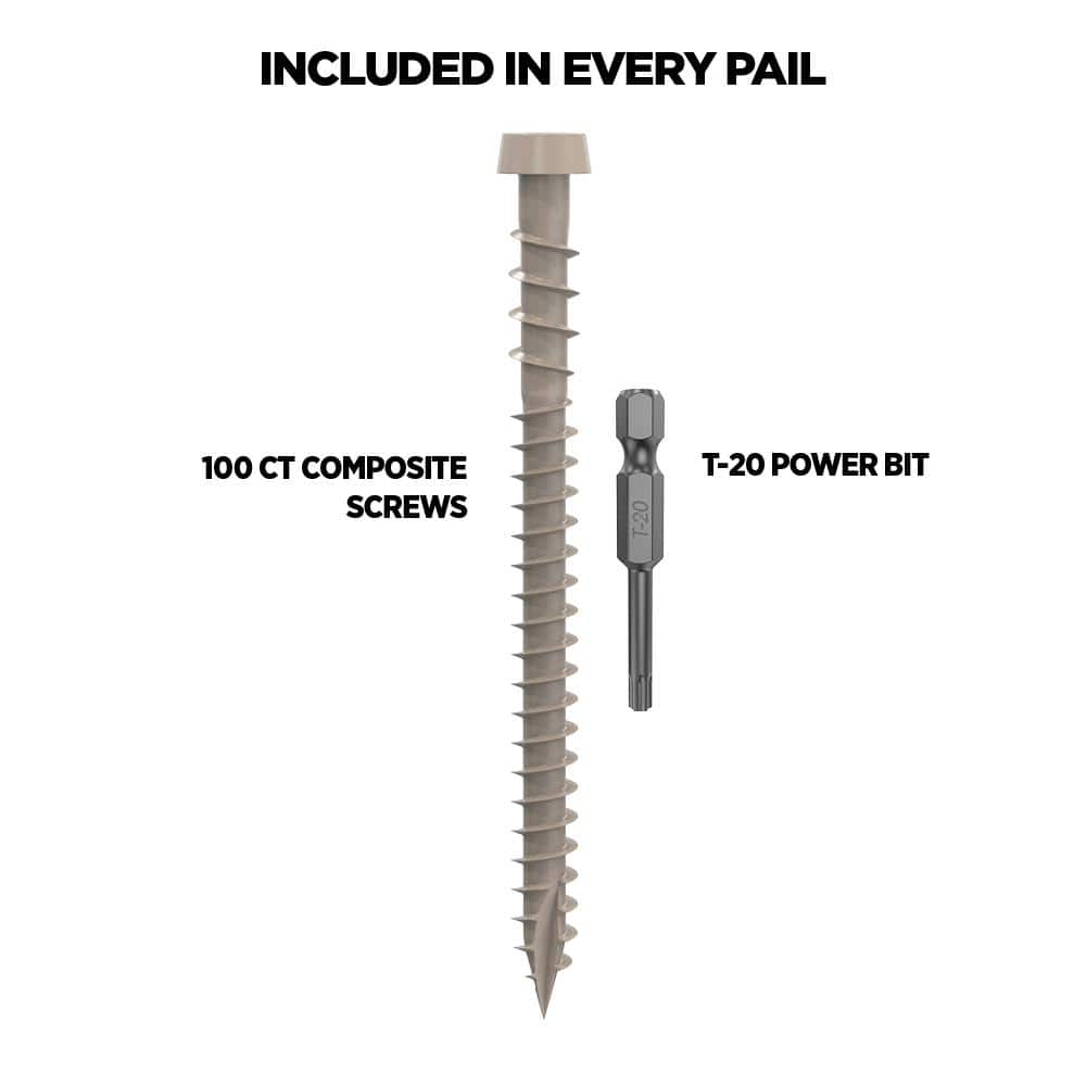 CAMO #10 2-1/2 in. Sand Star Drive Trim-Head Composite Deck Screw (100-Count)
