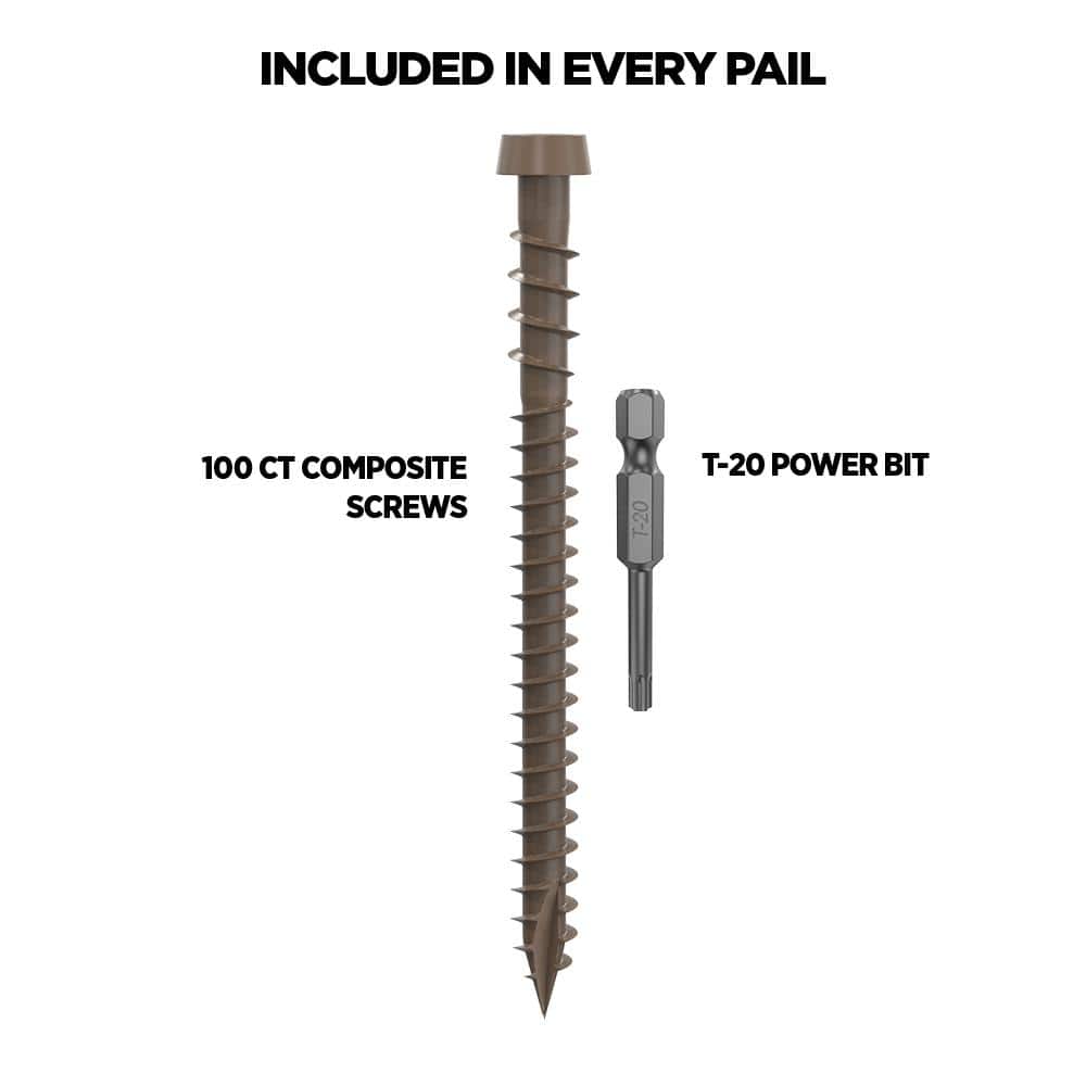CAMO #10 2-1/2 in. Winchester Star Drive Trim-Head Composite Deck Screw (100-Count)