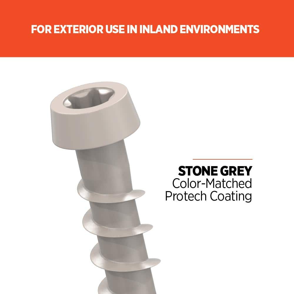 CAMO #10 2-1/2 in. Stone Gray Star Drive Trim-Head Composite Deck Screw (350-Count)