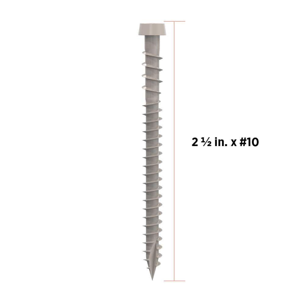 CAMO #10 2-1/2 in. Stone Gray Star Drive Trim-Head Composite Deck Screw (350-Count)