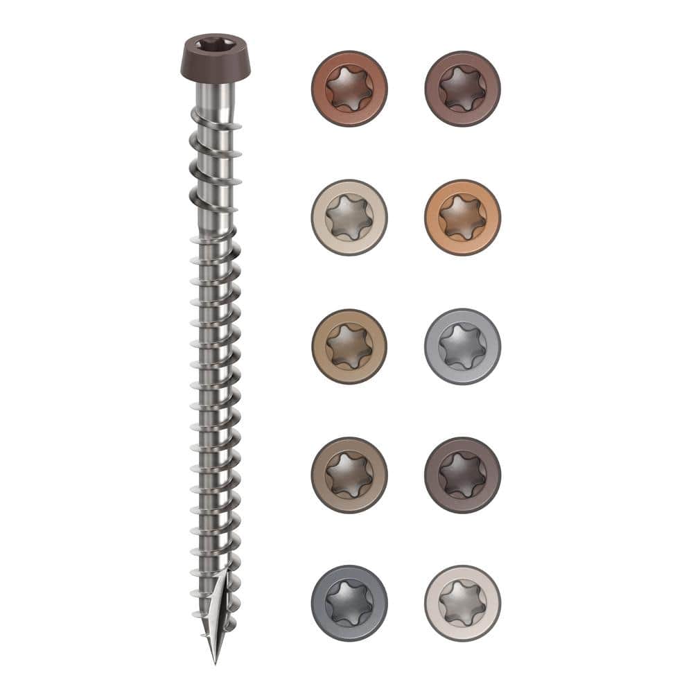 CAMO #10 2-1/2 in. 316 Stainless Steel Composite Dark Brown Premium Star Drive Flat Undercut Screws (350-Count)
