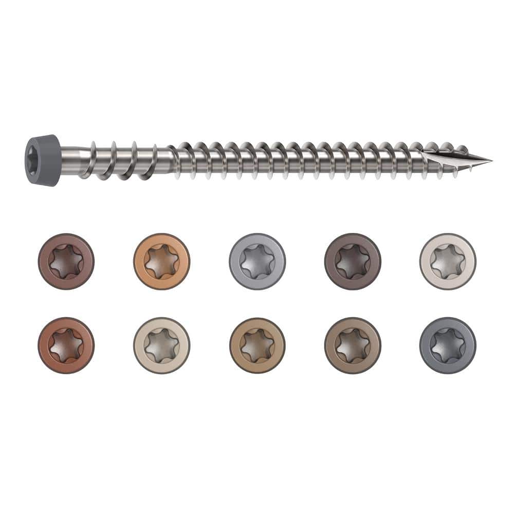 CAMO #10 2-1/2 in. 316 Dark Gray Premium Star Drive Flat Undercut Screws Stainless Steel Composite (350-Count)