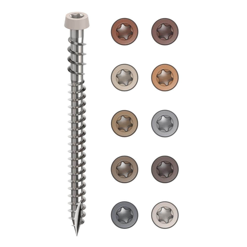 CAMO #10 2-1/2 in. 316 Stone Gray Premium Star Drive Flat Undercut Screws Stainless Steel Composite (1750-Count)