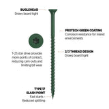 CAMO 3-1/2 in. #10 Green Star Drive Exterior Bugle Head Wood Deck Screws (50-Count)