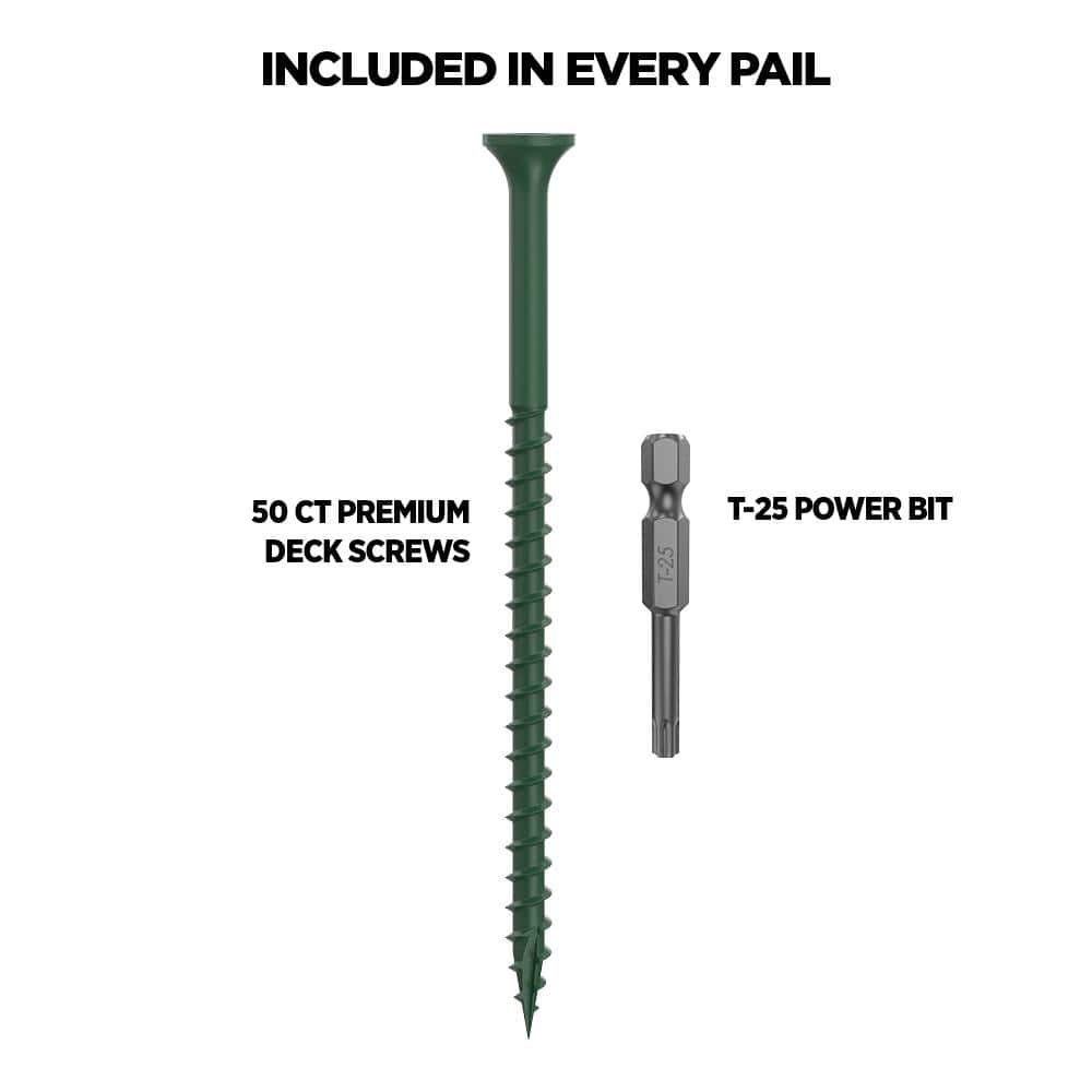 CAMO 3-1/2 in. #10 Green Star Drive Exterior Bugle Head Wood Deck Screws (50-Count)
