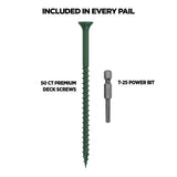 CAMO 3-1/2 in. #10 Green Star Drive Exterior Bugle Head Wood Deck Screws (50-Count)