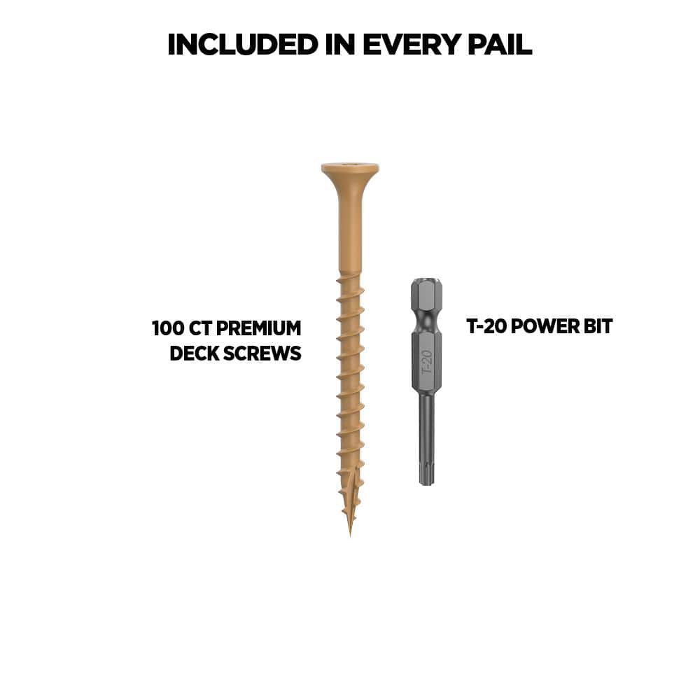 CAMO 2 in. #8 Tan Star Drive Exterior Bugle Head Wood Deck Screws (100-Count)
