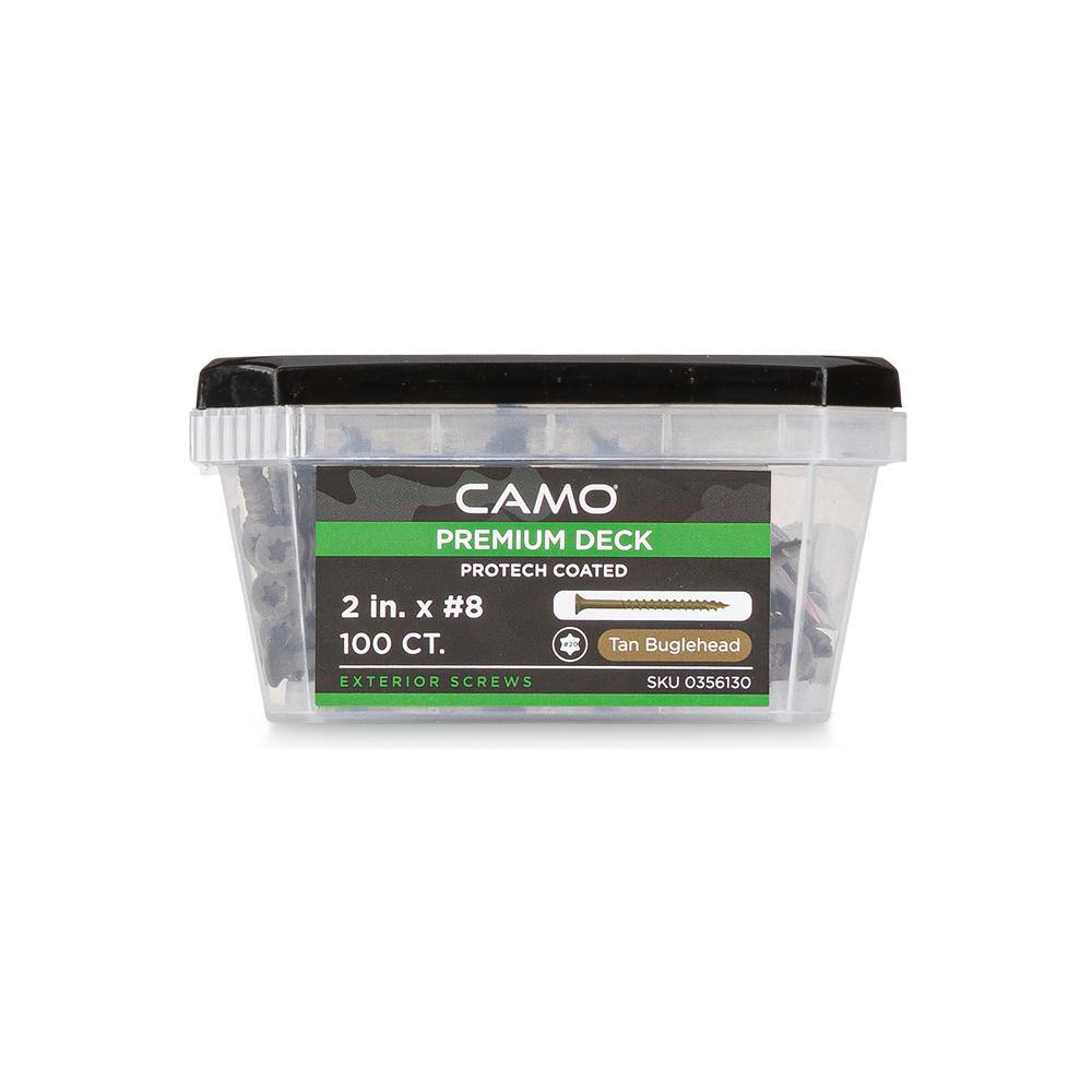CAMO 2 in. #8 Tan Star Drive Exterior Bugle Head Wood Deck Screws (100-Count)