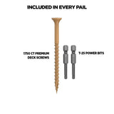 CAMO 2-1/2 in. #9 Tan Star Drive Exterior Bugle Head Wood Deck Screws (1750-Count)