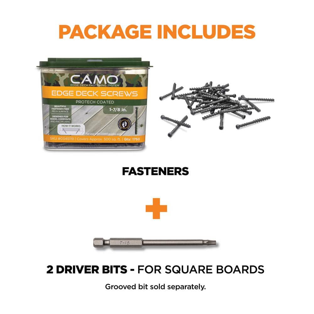CAMO 1-⅞ in. Exterior Coated Trimhead Hidden Edge Deck Screw (1750-Count)
