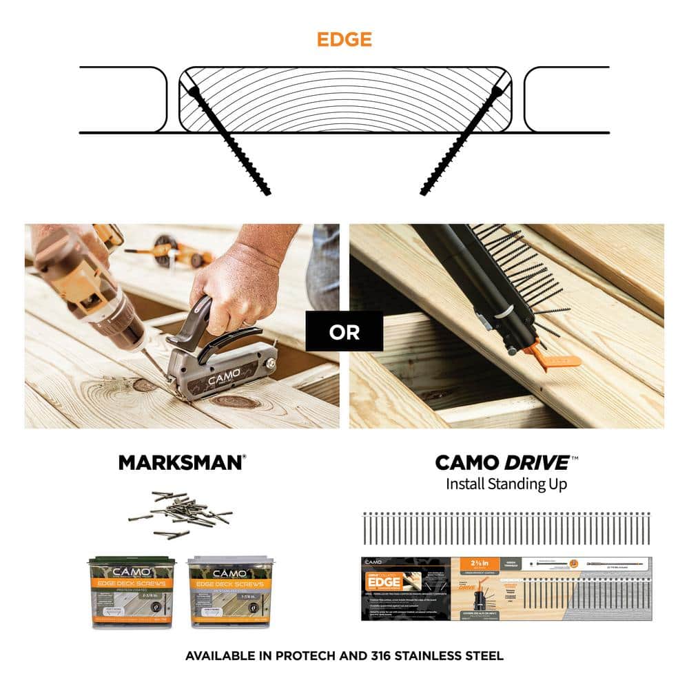 CAMO 1-⅞ in. Exterior Coated Trimhead Hidden Edge Deck Screw (100-Count)