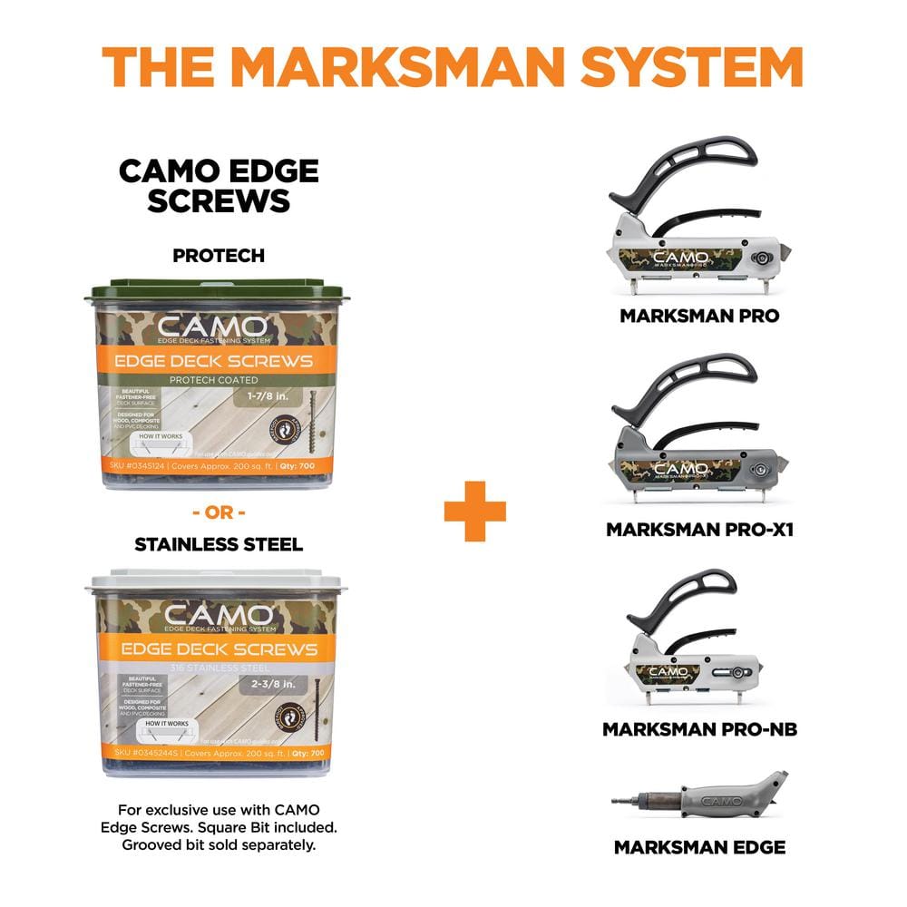CAMO 1-⅞ in. Exterior Coated Trimhead Hidden Edge Deck Screw (100-Count)