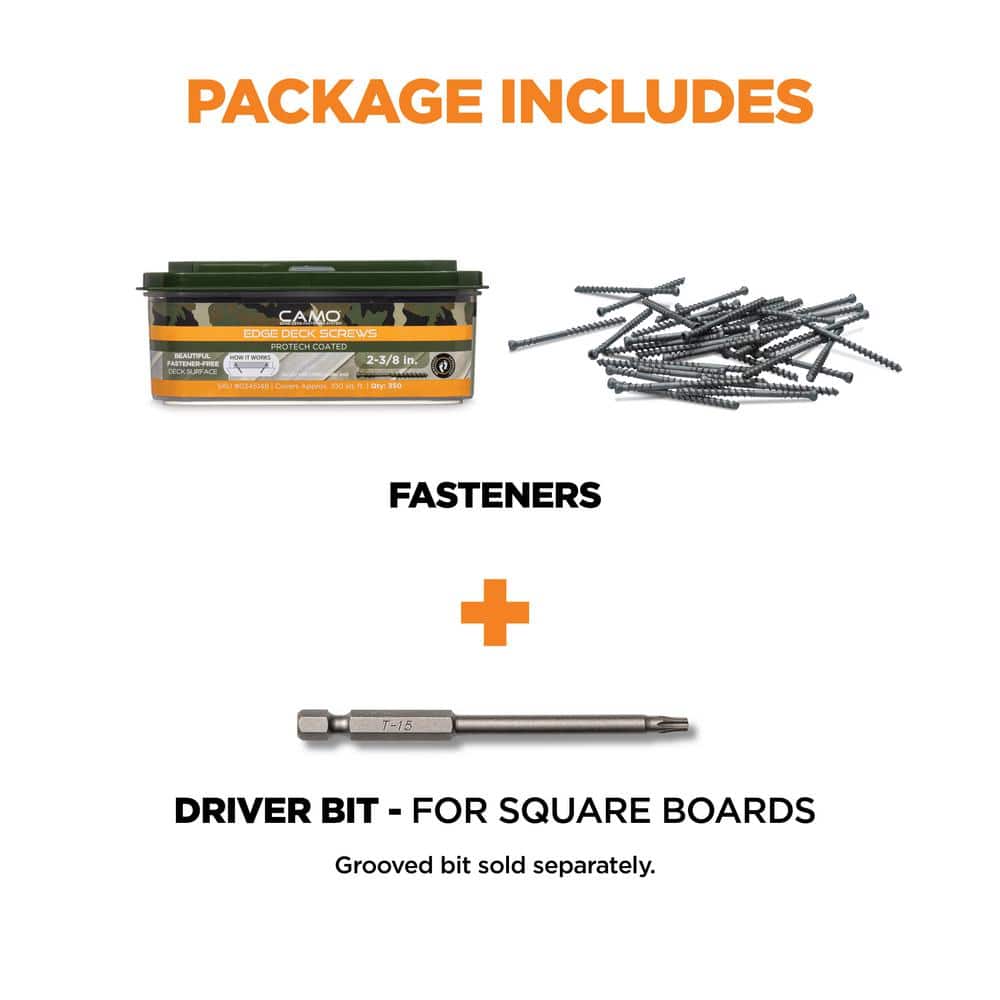 CAMO 2-⅜ in. Exterior Coated Trimhead Hidden Edge Deck Screw (350-Count)