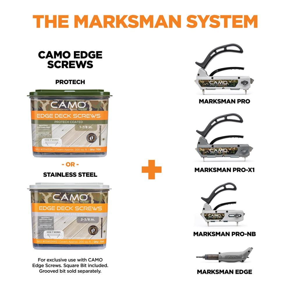 CAMO 1-⅞ in. 316 Stainless Steel Trimhead Hidden Edge Deck Screw (350-Count)