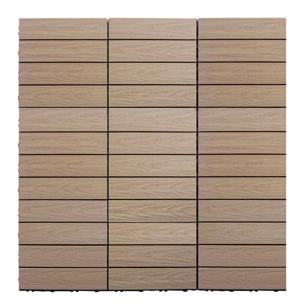 NewTechWood UltraShield Naturale 1 ft. x 1 ft. Quick Deck Outdoor Composite Deck Tile Sample in Canadian Maple