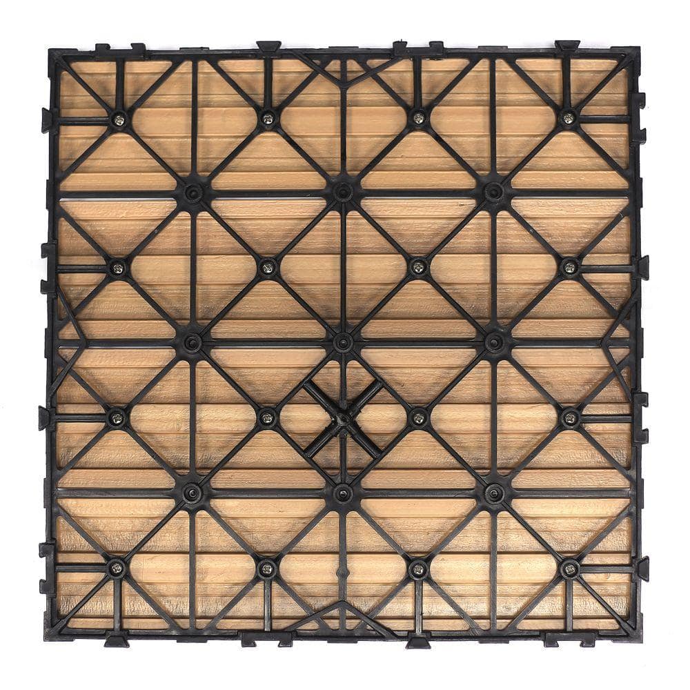 NewTechWood UltraShield Naturale 1 ft. x 1 ft. Quick Deck Outdoor Composite Deck Tile Sample in Canadian Maple