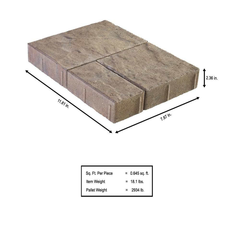 Pavestone Panorama Demi 3-pc 7.75 in. x 7.75 in. x 2.25 in. Cape Cod Blend Concrete Paver (240 Pcs. / 103 Sq. ft. / Pallet)