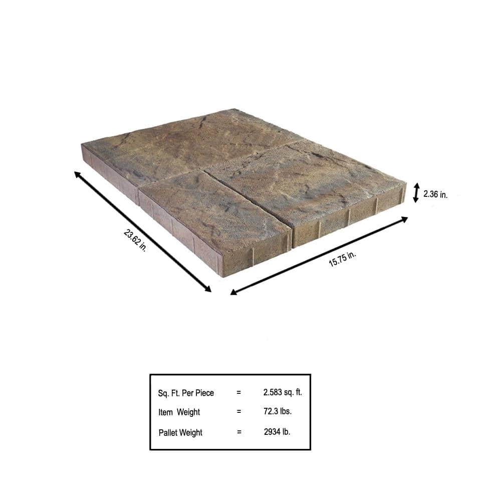 Pavestone Panorama Supra 3-pc 15.75 in. x 15.75 in. x 2.25 in. Cape Cod Blend Concrete Paver (60 Pcs. / 103 Sq. ft. / Pallet)